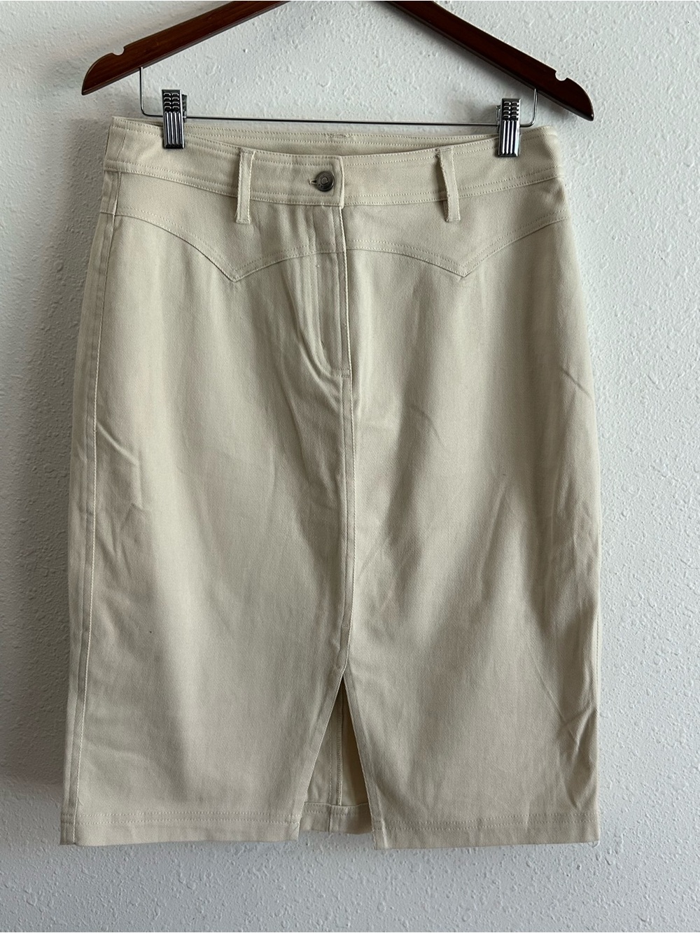 Western Denim Jean Skirt Women’s Size 10 Ariat Ivory Cowboy Pencil Rachel